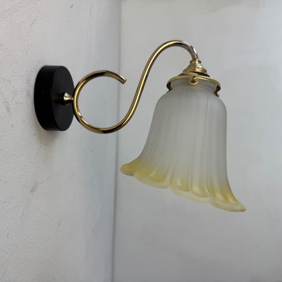 Image 1 of SET VAN 3 VINTAGE MEERKLEURIGE WANDLAMPEN