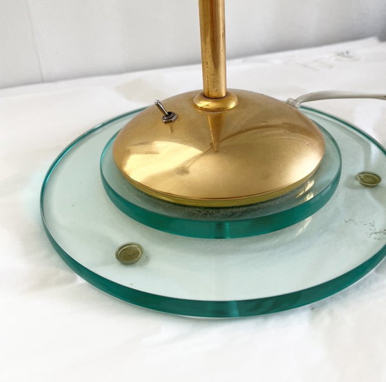 Lampe de bureau/lampe de table vintage Herda en verre et laiton – Glass (photo 5 of 5)