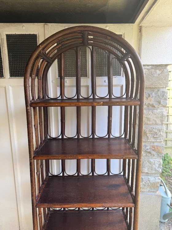 Image 1 of Vintage rattan freestanding shelf