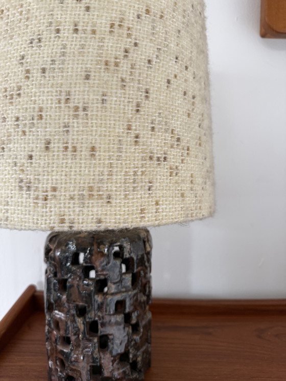Image 1 of Brutalist ceramic table lamp '70s