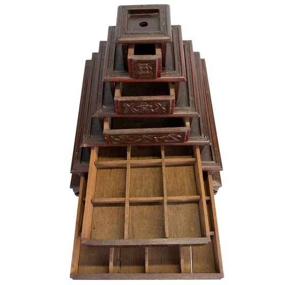 Mobiletto Medico Giapponese in Legno Kusuri Tansu con Scomparti – Armadi a muro, Wood, Klassiek (photo 8 of 9)
