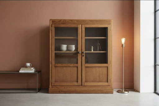 Bücherregal der Amsterdamer Schule im Art-déco-Stil – boekenkasten, Wood, Glass (photo 2 of 11)