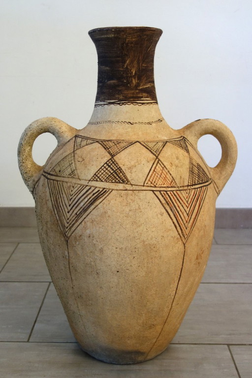 Großer Terrakotta-Krug aus der Rif-Region, Marokko, Höhe 70 cm – decoratieve objecten, Other (photo 2 of 15)