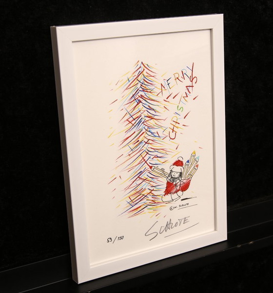 Image 1 of Schlote, Wilhelm - Merry Christmas - Giclee - signed by hand - framed