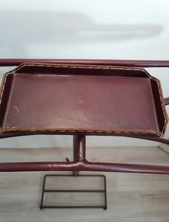 Image 1 of Luxurious leather valet sewn by Jacques Adnet 1950