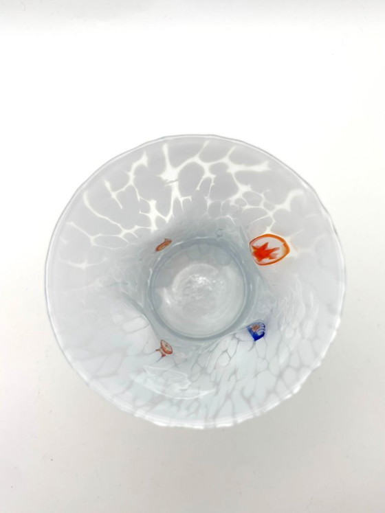 Image 1 of Set di 6 bicchieri in vetro soffiato veneziano con murrine Effetre Murano fuse nel vetro, diametro 9 cm, altezza 12,5 cm, hand m