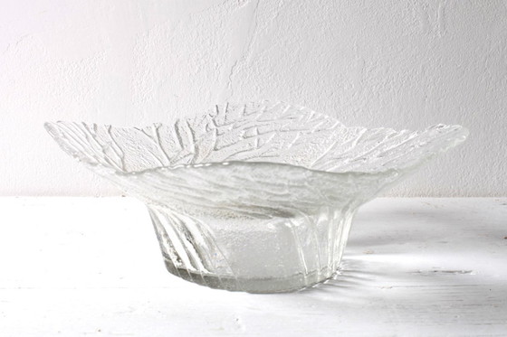Image 1 of Mid-Century Finnish Glass Bowl: Lasisepät Mäntsälä 'Forest' Design