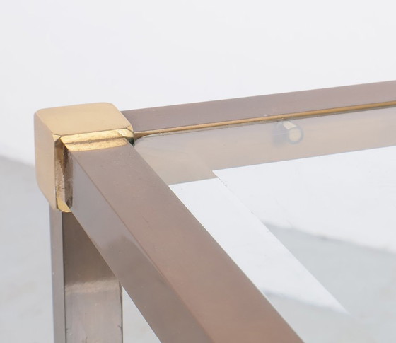 Image 1 of Consolle in ottone e vetro, anni '70