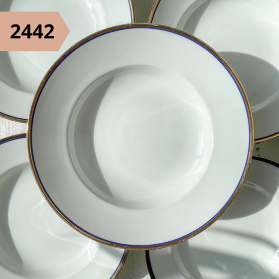 Vintage Gilded White Porcelain Soup Plate, Individual – Crockery, Retro (photo 6 of 7)