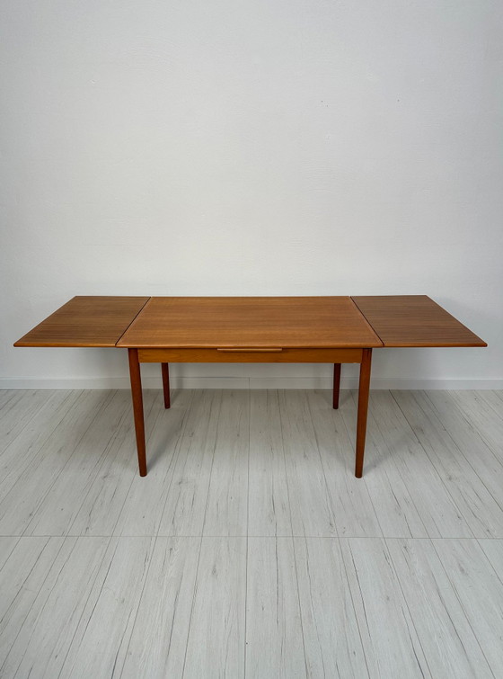 Image 1 of 1960s Large Vintage Minimalistic Teak Extendable Dining Table