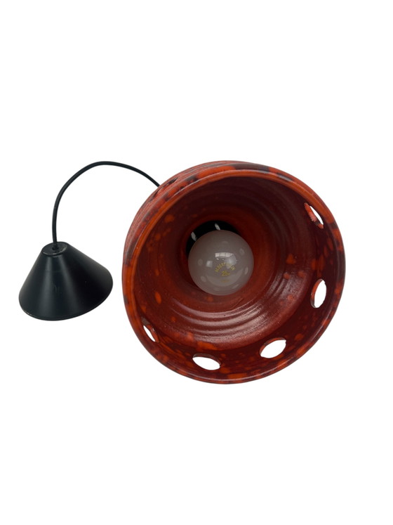 Image 1 of Retro Herda Rood/Bruin Fat Lava Lamp Jaren 60/70