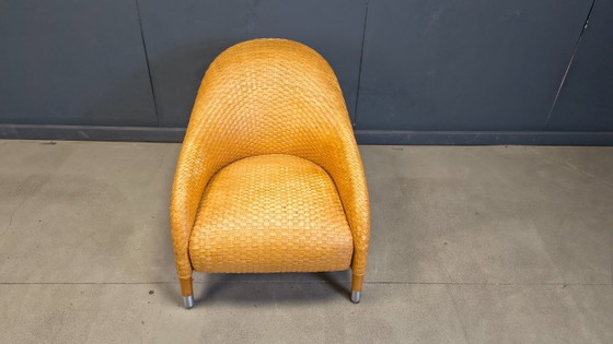 Image 1 of Sillón Antonio Citterio de cuero trenzado, años 80