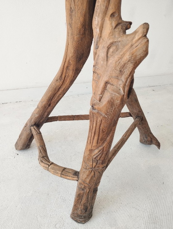 Image 1 of Satz von drei brutalistischen Barhockern, um 1970