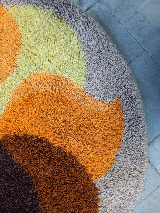 Tapis rond vintage Desso à poils longs – années 1970 – Objets déco, Wool (photo 3 of 6)