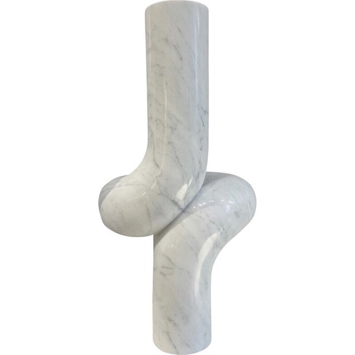 Vintage white marble sculpture by Piet Van Loocke, Belgium