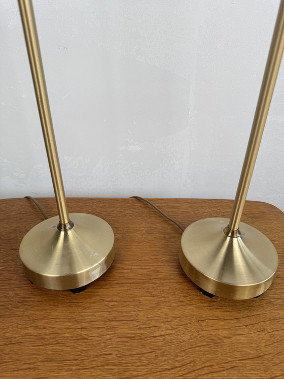 Image 1 of  Set Zweedse Messing Vloerlampen – Mid-Century Verstelbaar Ontwerp