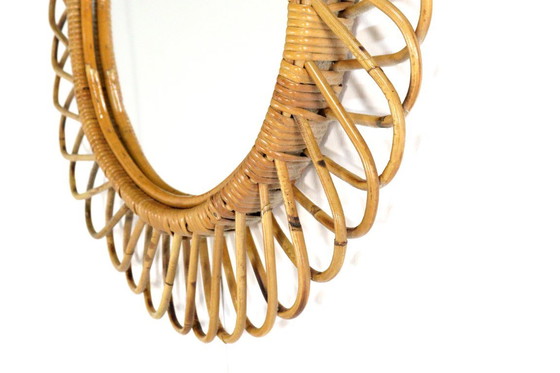 Image 1 of Franco Albini vintage rattan mirror