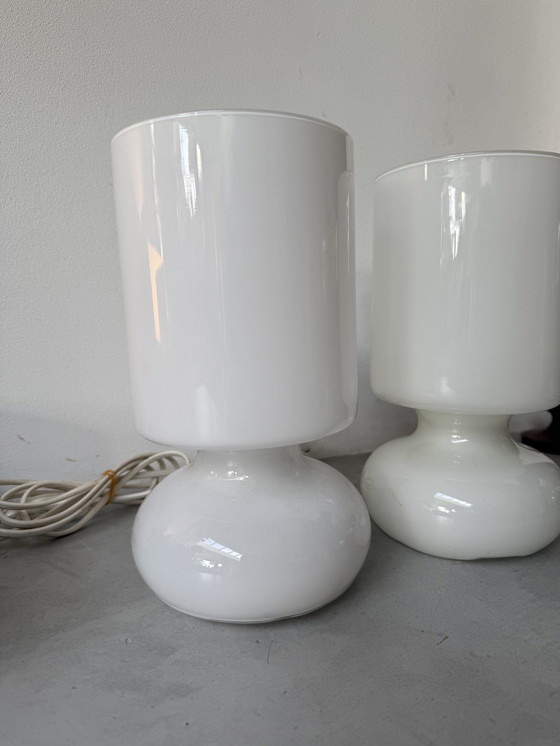 Image 1 of Ensemble de lampes de table IKEA Lykta - verre opale blanc