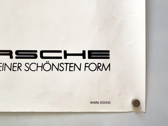 Image 1 of Originele vintage Porsche 928 S doorsnede poster uit begin jaren 80 / plakat - XL 76 × 102 cm