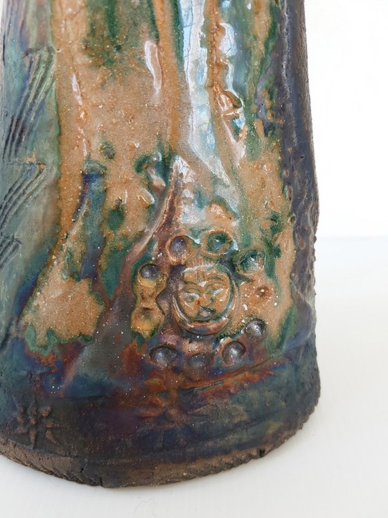 Image 1 of Violoniste Céramique Terre Cuite Ancien Vintage Signature à Déchiffrer 1950