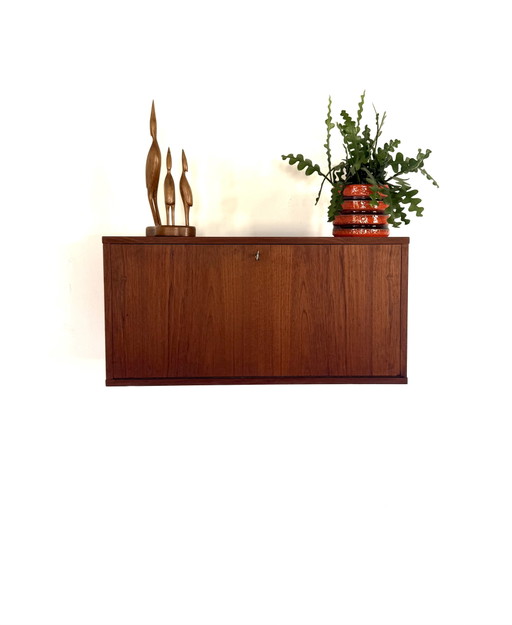 Vintage Danish teak wall cabinet, 1960s