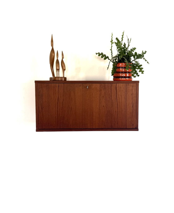 Image 1 of Vintage Danish teak wall cabinet, 1960s