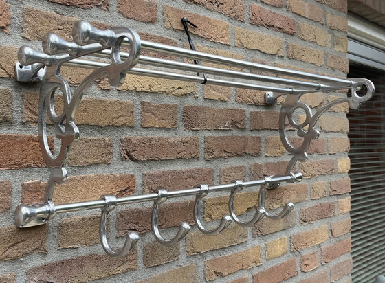Image 1 of 🧥 Art Deco Garderobe | Verchromt | 5 verstellbare Haken