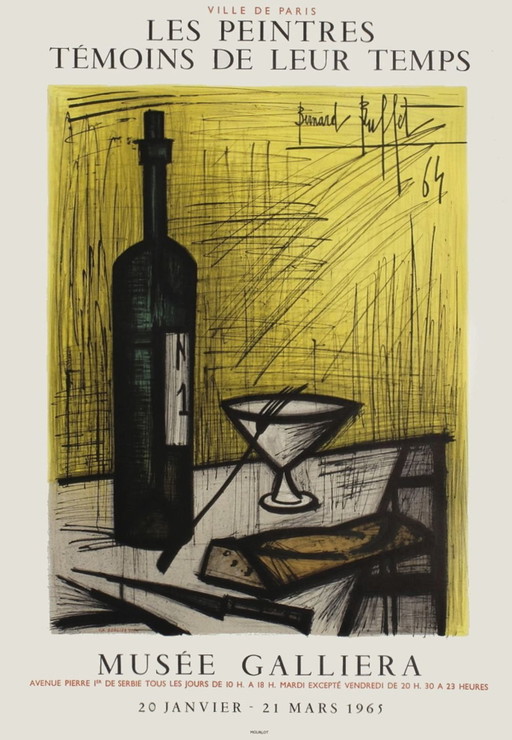 Bernard BUFFET Expo 65 - Affiche originale Musée Galliéra 1965