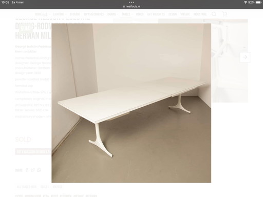 George Nelson uitschuifbare Pedestal tafel voor Herman Miller