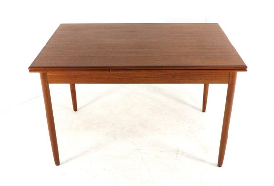 Vintage Danish Rectangular Extendable Teak Dining Table Restored – Wood (photo 14 of 15)