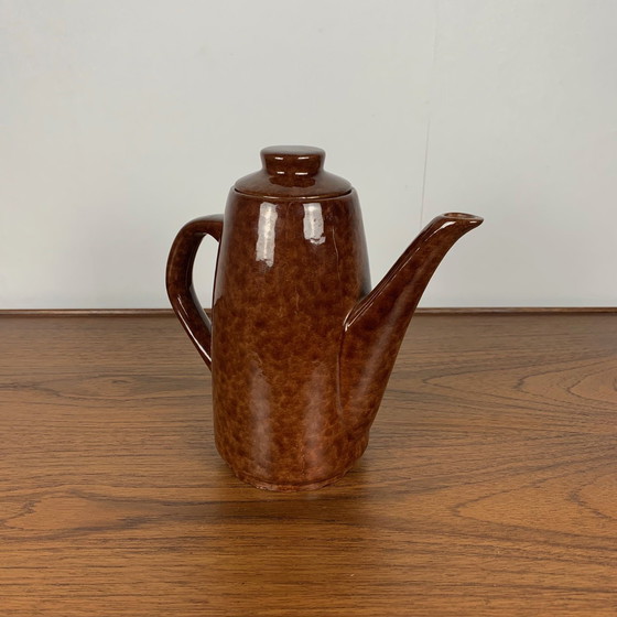 Image 1 of Ceramic Teapot / Coffee Pot, "Leopard-Tortoiseshell" Finish, 1960-70