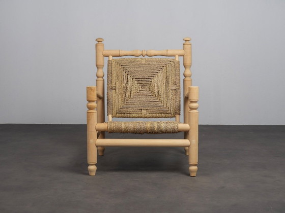 Fauteuil lounge en jonc de mer tressé, France, années 1970 – Wood, Vintage (photo 2 of 10)