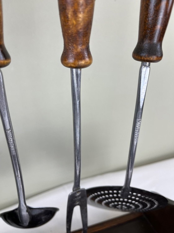 Mensola da cucina in legno antica con utensili – Accessori da cucina, Ferro, Metallo (photo 7 of 10)