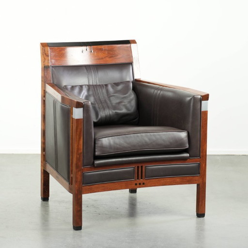 Schuitema Art-Deco-Armatur/Sessel aus der Decoforma-Serie mit luxuriösem Rindslederbezug in Dunkelbraun – fauteuils, Leather