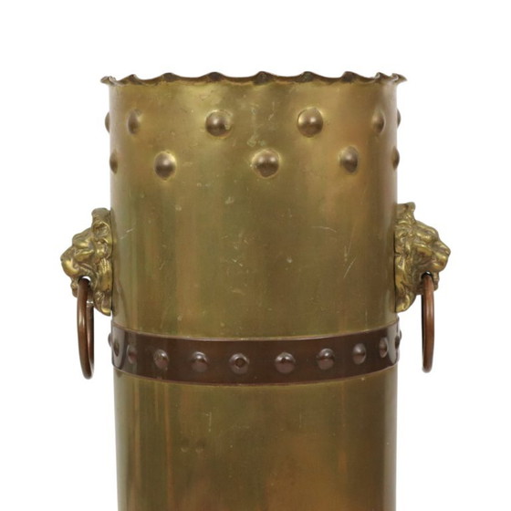 Unieke Obus Paraplubak XL Trench Art 1915 WO1 Leeuwenkoppen – Brass, Vintage (photo 2 of 25)