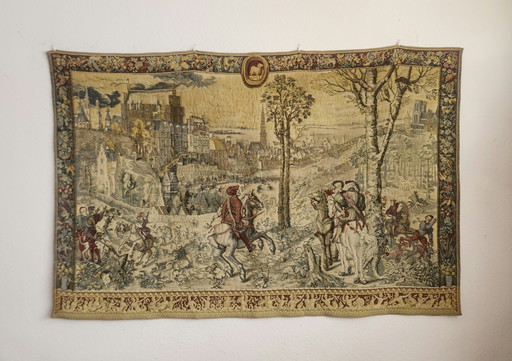 Belgische mittelalterliche Gobelin Jacquard flämische Wandteppich „Jagden des Kaisers Maximilian“ oder "Vieux Bruxelles“,