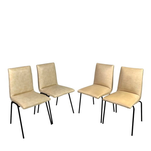 Lot de 4 chaises Meurop par Pierre Guariche, années 50