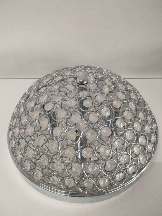 Image 1 of Retro transparent ceiling lamp with halogen lighting (large version).