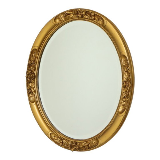 Image 1 of Franse Ovale Facetgeslepen Spiegel