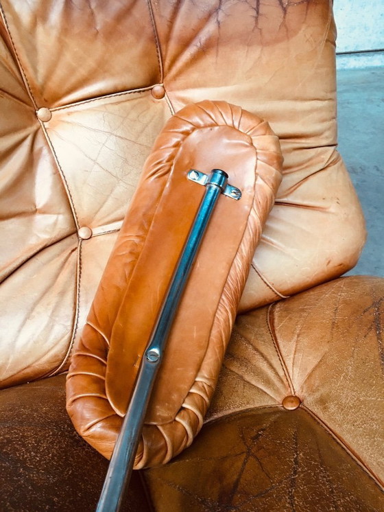 Image 1 of Midcentury Modern Italian Design 'COROLLA' Leather Sectional Sofa by I.P.E. Italy 1970's