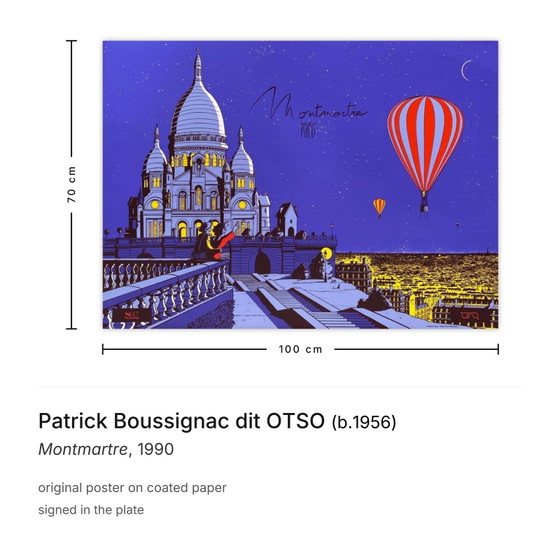 Image 1 of Patrick Boussignac von OTSO Montmartre Poster 1990