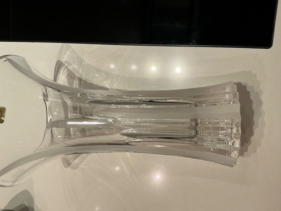 Zwei Kristallvasen, Transparent, Vintage (Foto 6 von 8)
