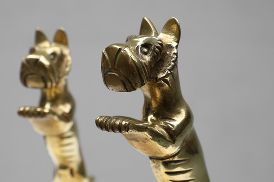 Image 1 of Art Deco Bookends in Copper with Marble Bases, France, 1930s, Set of 2