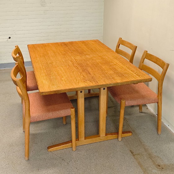 Image 1 of Set da pranzo vintage composto da 4 sedie Møller, tavolo Børge Mogensen