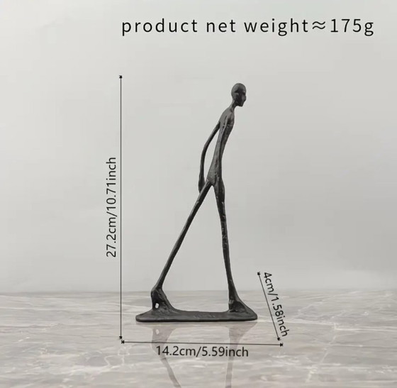 Ensemble de 2 nouvelles sculptures d'après Giacometti en fer noir et or – Iron (photo 15 of 17)