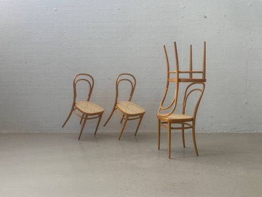 Originale Thonet Bugholzstühle Mit Wiener Geflecht, Vintage – kuipstoelen, Wood (photo 2 of 17)