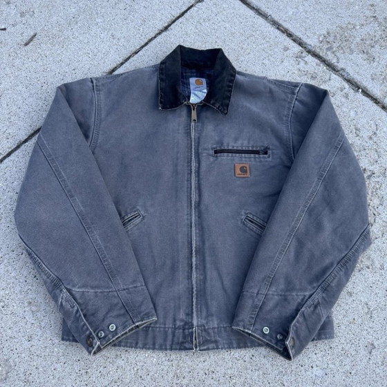 Image 1 of Carhartt Detroit J97 MTL Grijze Canvas Jas met Dekenvoering, Maat M