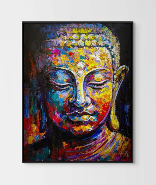 Unique hand-painted Buddha painting “Eternal Calm” – Seksak Jaichumchen – 80×100 cm