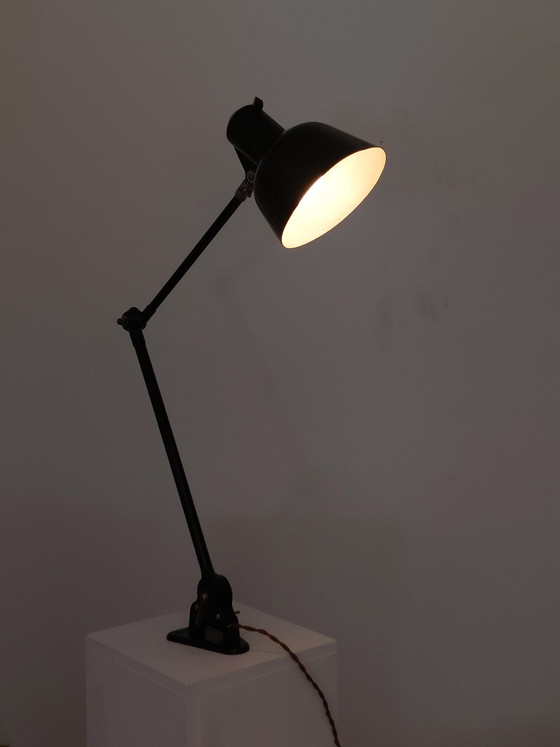 Image 1 of Schwarze Bauhaus SIS Werkstattlampe Gelenklampe 