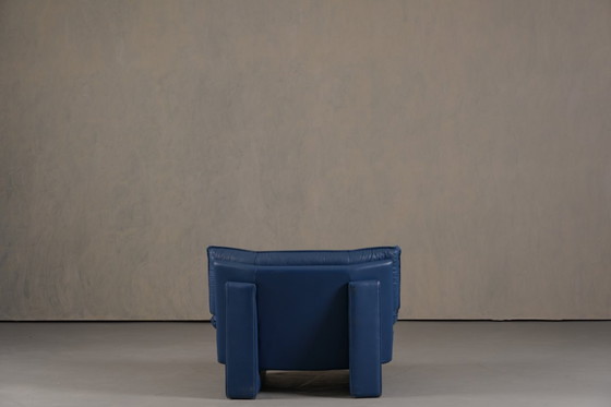 Image 1 of Sofá posmoderno de cuero Nicoletti Salotti, Italia, años 80